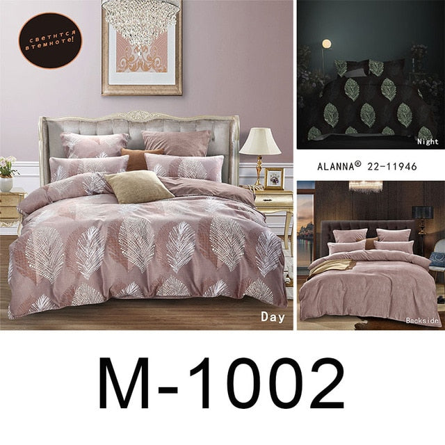 Alanna queen bedding set Luminous comforter euro pastel  sheets bed sheet king size double bedspread cover set