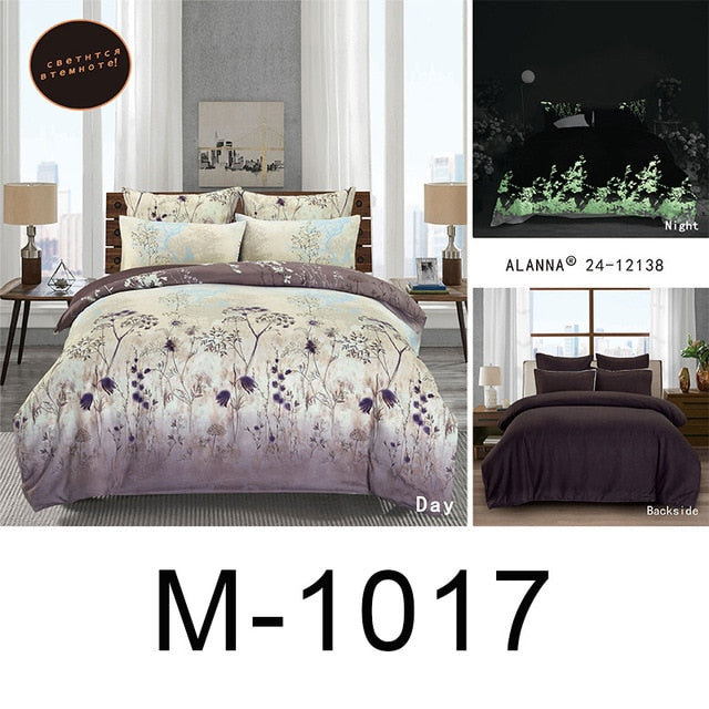 Alanna queen bedding set Luminous comforter euro pastel  sheets bed sheet king size double bedspread cover set
