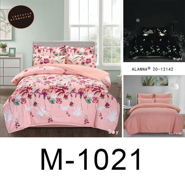 Alanna queen bedding set Luminous comforter euro pastel  sheets bed sheet king size double bedspread cover set