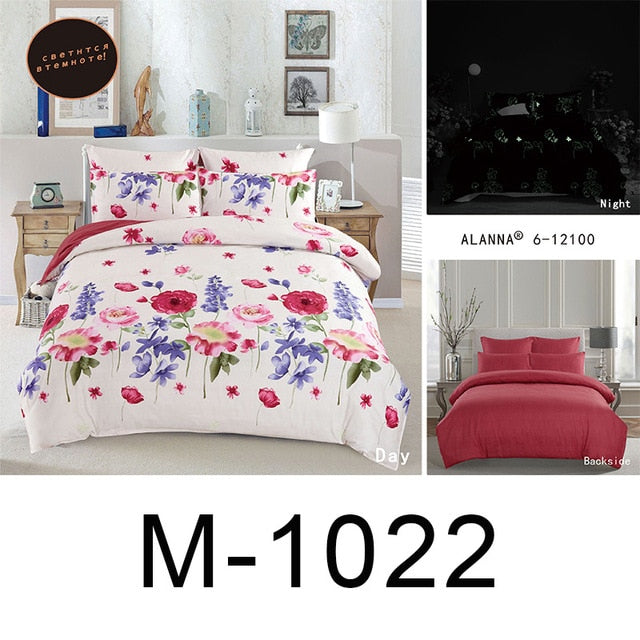 Alanna queen bedding set Luminous comforter euro pastel  sheets bed sheet king size double bedspread cover set