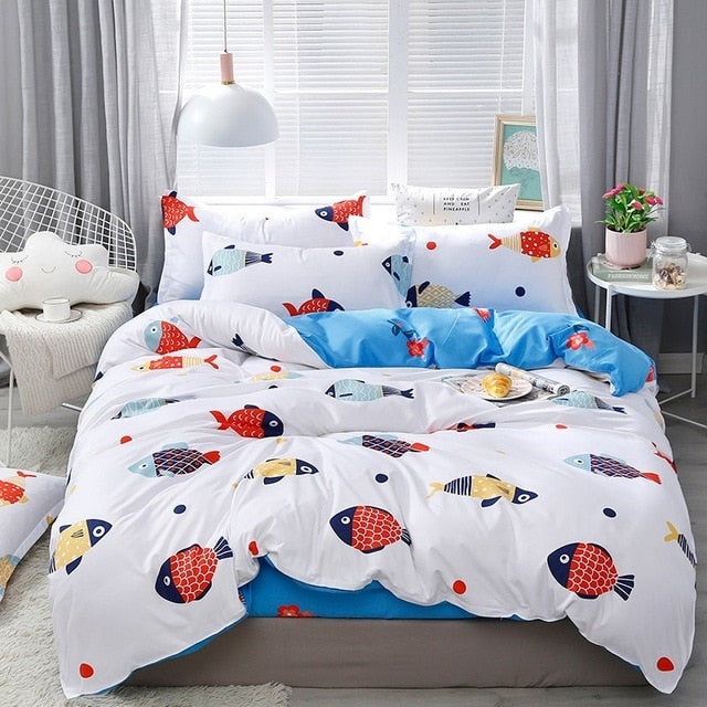 Solstice Home Textile Cartoon Polar bear Bedding Sets Children's Beddingset Bed Linen Duvet Cover Bed Sheet Pillowcase/bed Sets