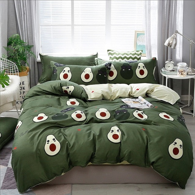 Solstice Cotton Pastoral Flower Cartoon Style Fashion Bedding Bed Linen Bed Sheet Duvet Cover Pillowcase 4pcs Bedding Sets/Queen