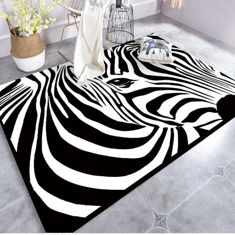 Creative Art Zebra Geometric Carpet For Living Room Bedroom Anti-slip Floor Mat Fashion Kitchen Carpet Area Rugs