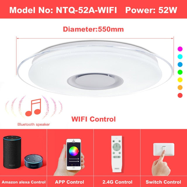 Modern LED ceiling Lights home chandelier lighing 25W 36W 52W APP Bluetooth Music light bedroom lamps Smart ceiling lamp