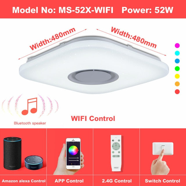 Modern LED ceiling Lights home chandelier lighing 25W 36W 52W APP Bluetooth Music light bedroom lamps Smart ceiling lamp