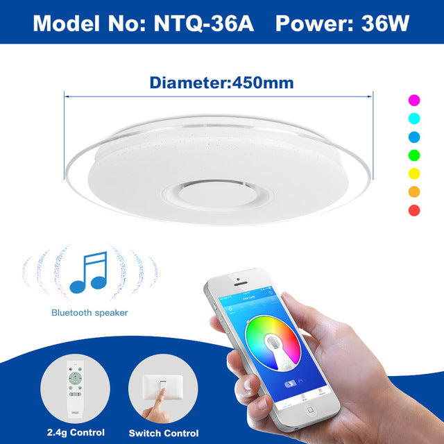 Modern LED ceiling Lights home chandelier lighing 25W 36W 52W APP Bluetooth Music light bedroom lamps Smart ceiling lamp