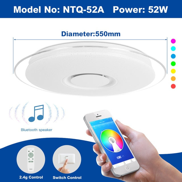 Modern LED ceiling Lights home chandelier lighing 25W 36W 52W APP Bluetooth Music light bedroom lamps Smart ceiling lamp