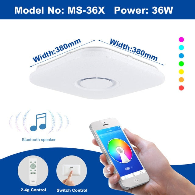 Modern LED ceiling Lights home chandelier lighing 25W 36W 52W APP Bluetooth Music light bedroom lamps Smart ceiling lamp