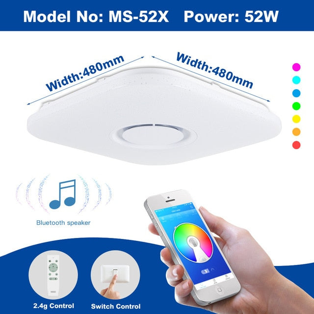Modern LED ceiling Lights home chandelier lighing 25W 36W 52W APP Bluetooth Music light bedroom lamps Smart ceiling lamp