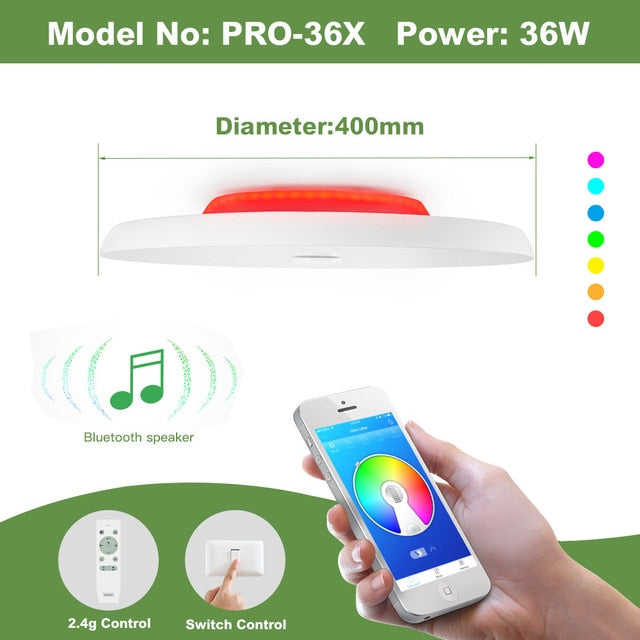 Modern LED ceiling Lights home chandelier lighing 25W 36W 52W APP Bluetooth Music light bedroom lamps Smart ceiling lamp