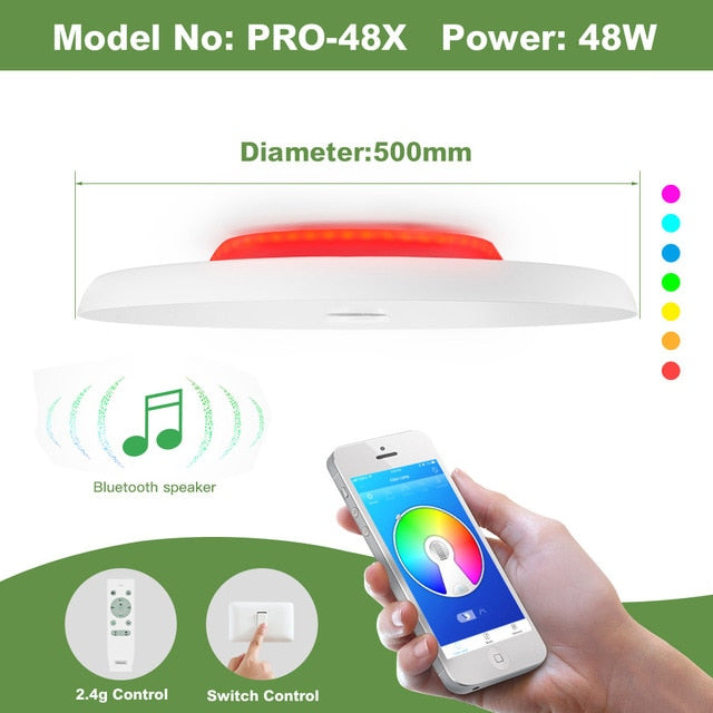 Modern LED ceiling Lights home chandelier lighing 25W 36W 52W APP Bluetooth Music light bedroom lamps Smart ceiling lamp