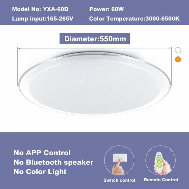 Modern LED ceiling Lights home chandelier lighing 25W 36W 52W APP Bluetooth Music light bedroom lamps Smart ceiling lamp
