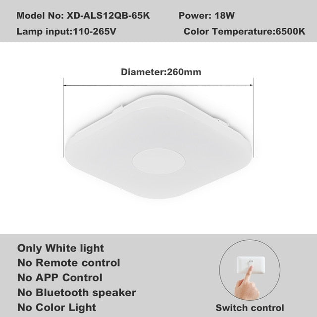 Modern LED ceiling Lights home chandelier lighing 25W 36W 52W APP Bluetooth Music light bedroom lamps Smart ceiling lamp