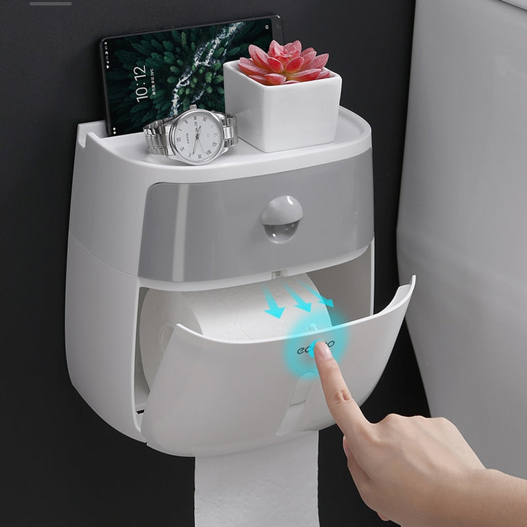 Multipurpose Toilet Paper Holder Stand For Bathroom Accessories Waterproof Storage Box Place Phone Things Toilet Paper Dispenser