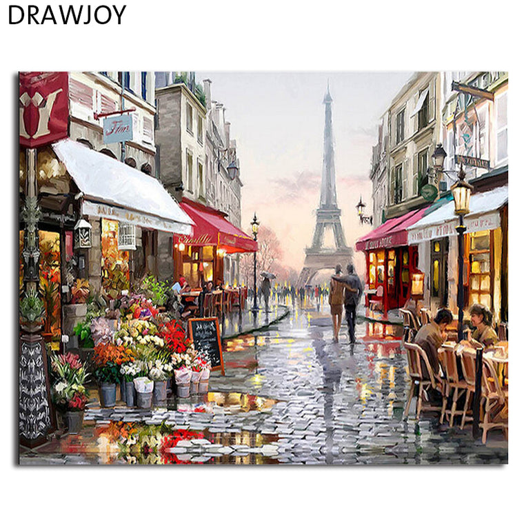 DRAWJOY Framed Pictures DIY Painting By Numbers Wall Art Acrylic Paintings Handpainted Home Decor For Living Room