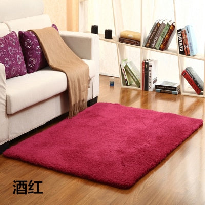 Solid Color Fashion Home Carpet Living Room Area Decor Soft Door Carpets Warm Colorful Bedroom Floor Rugs Slip Resistant Mats