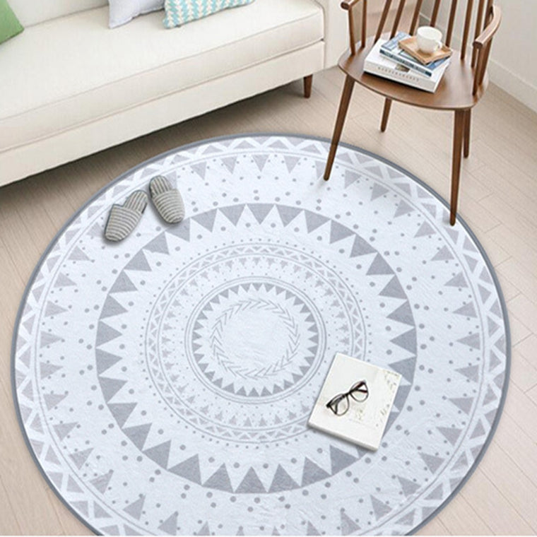 Geometric Flower Floor Carpet Rugs Nordic Style Children Carpet Living Room Tea Table Soft Bedroom Mat Non-Slip Round Decor Rug