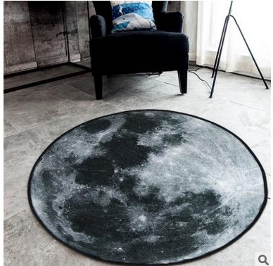 Nordic trend round suede carpet living room bedroom mat Planet earth moon rug bath fashion 60/80/100/120/150cm