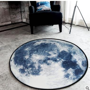 Nordic trend round suede carpet living room bedroom mat Planet earth moon rug bath fashion 60/80/100/120/150cm
