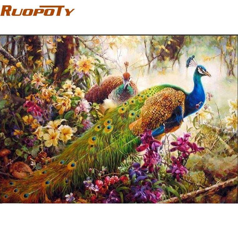 RUOPOTY diy frame Animals Digital Painting By Numbers Classical Home Decoration Wall Art Picture For Living Room Artwork 40X50
