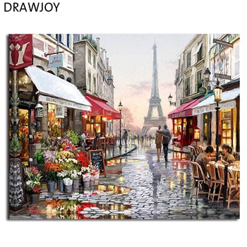 DRAWJOY Framed Pictures DIY Painting By Numbers Wall Art Acrylic Paintings Handpainted Home Decor For Living Room