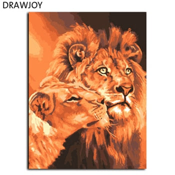 DRAWJOY Framed Pictures DIY Painting By Numbers Wall Art Acrylic Paintings Handpainted Home Decor For Living Room