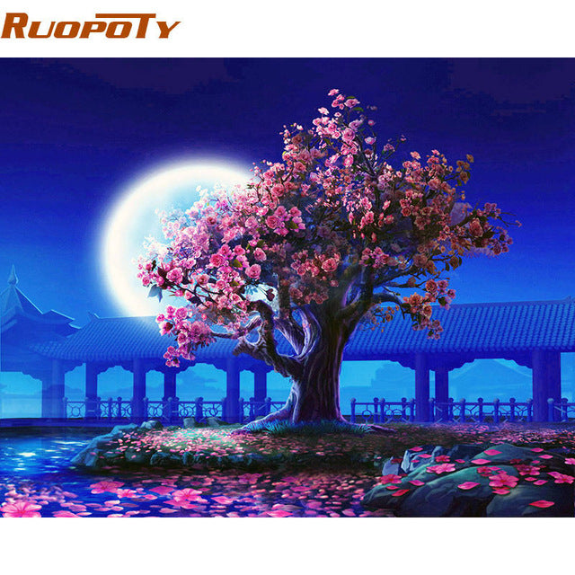 RUOPOTY Frame Tiger Animals DIY Painting By Numbers Wall Art Picture Acrylic Canvas Painting For Home Decoration Drop Shipping