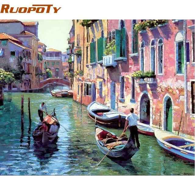 RUOPOTY Frame Tiger Animals DIY Painting By Numbers Wall Art Picture Acrylic Canvas Painting For Home Decoration Drop Shipping