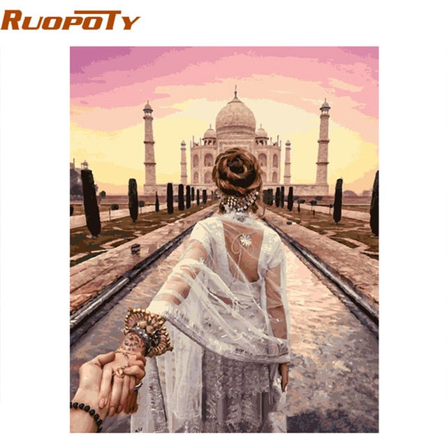 RUOPOTY Frame Tiger Animals DIY Painting By Numbers Wall Art Picture Acrylic Canvas Painting For Home Decoration Drop Shipping