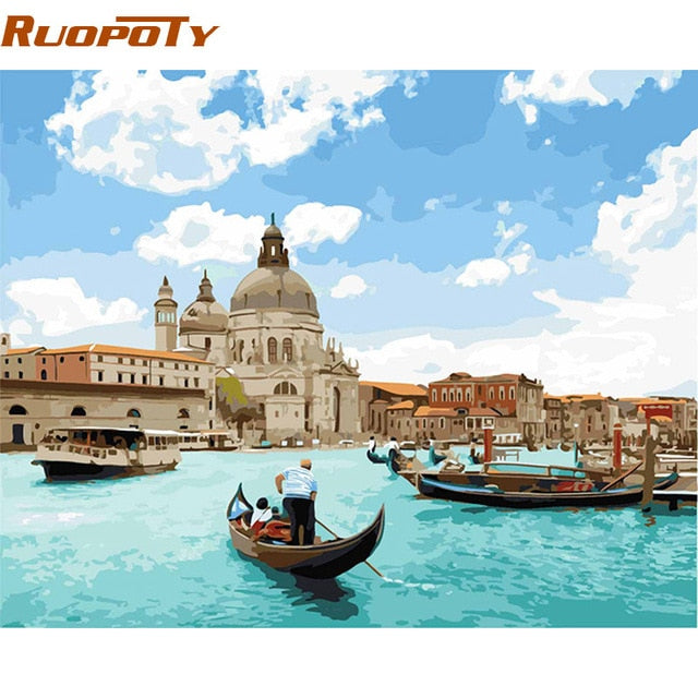 RUOPOTY Frame Tiger Animals DIY Painting By Numbers Wall Art Picture Acrylic Canvas Painting For Home Decoration Drop Shipping