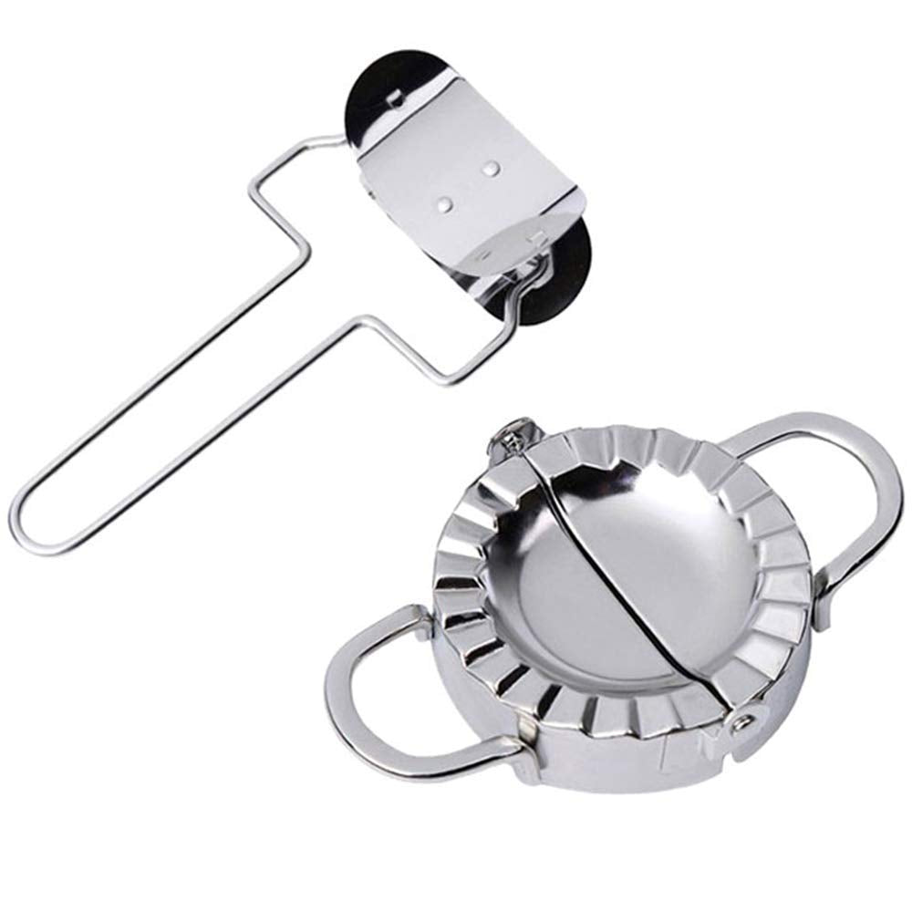 Eco-Friendly Stainless Steel Dumpling Maker and Dough Press for Home Kitchen, Dough Circle Roller Machine,Dumpling/Pie/Ravioli