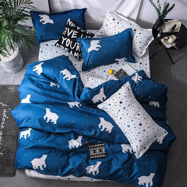 Solstice Home Textile Cartoon Polar bear Bedding Sets Children's Beddingset Bed Linen Duvet Cover Bed Sheet Pillowcase/bed Sets