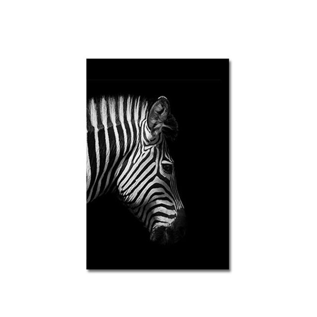 Nordic Canvas Art Painting Black White Giraffe Elephant Zebra Lion Print Animal Wall Art Poster Living Room Home Decor Painting