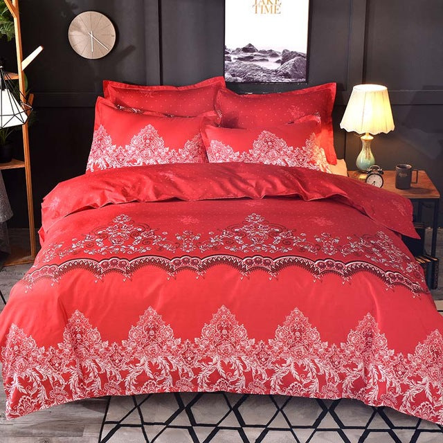 WAZIR Luxury Lace Solid Color Bedding Set 3pcs Duvet Cover set Pillowcases Bed Sheet Bedclothes comforter bedding sets bed linen