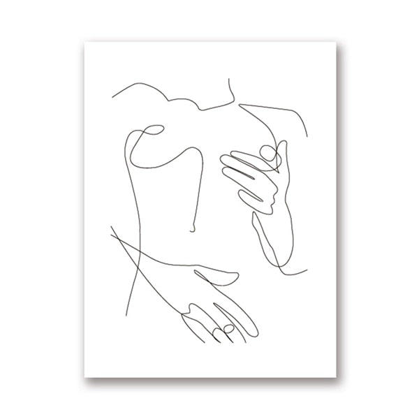 Abstract One-Line Feminine Figure Wall Art Canvas Posters Prints Minimalist Woman Fine Naked Painting Pictures Home Room Decor