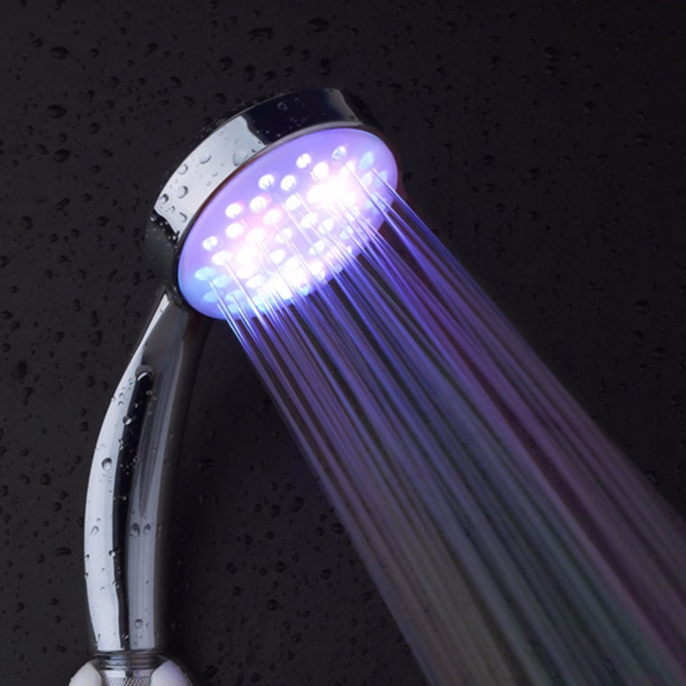 Hot Romantic Automatic Magic 7 Color 5 LED Lights Handing Rainfall Shower Head Single Round Head for Water Bathroom Accessories
