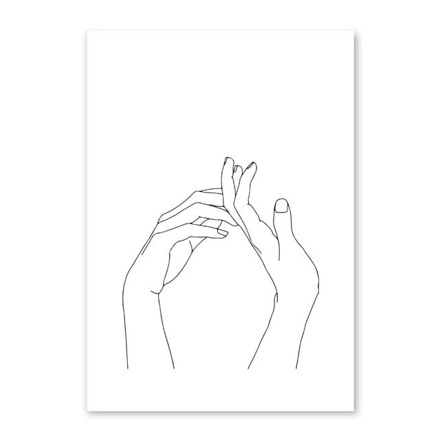Abstract Women Line Drawing Nordic Poster&Prints Modern Canvas Painting Wall Art Yellow Girl Wall Picture Bedroom Home Decor
