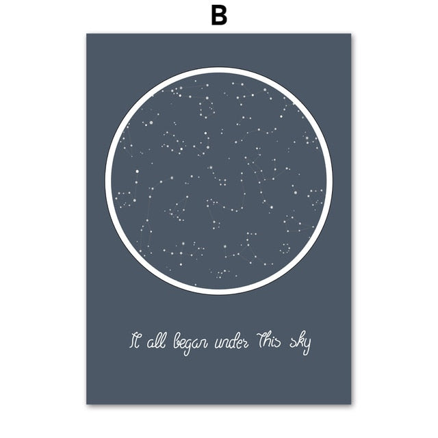 Custom Star Map Constellation Chart Wall Art Canvas Painting Nordic Posters And Prints Wall Pictures For Living Room Home Decor