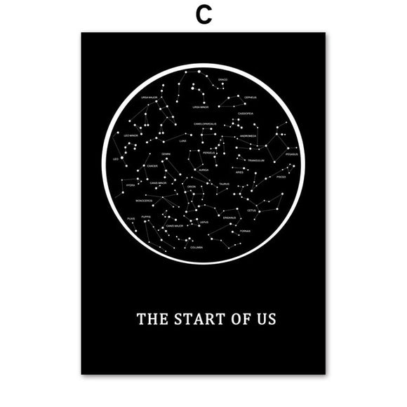 Custom Star Map Constellation Chart Wall Art Canvas Painting Nordic Posters And Prints Wall Pictures For Living Room Home Decor