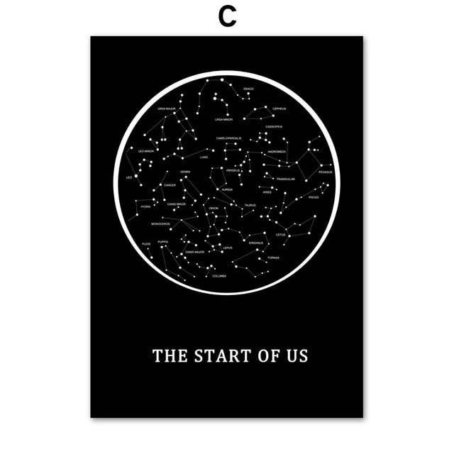 Custom Star Map Constellation Chart Wall Art Canvas Painting Nordic Posters And Prints Wall Pictures For Living Room Home Decor