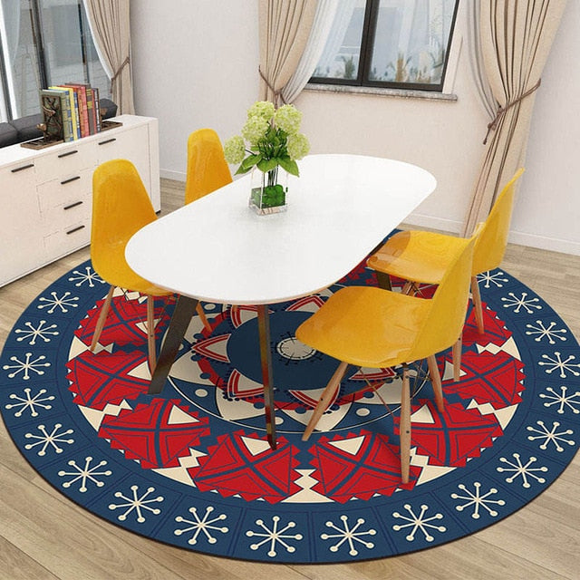 Mandala Retro Ethnic Fashion Kitchen Bathroom Anti Slip round Rugs Home Entrance round floor carpet Door Mat tapis Decoration