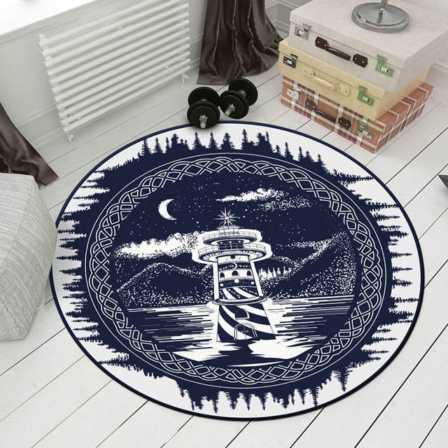Mandala Retro Ethnic Fashion Kitchen Bathroom Anti Slip round Rugs Home Entrance round floor carpet Door Mat tapis Decoration