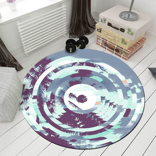 Mandala Retro Ethnic Fashion Kitchen Bathroom Anti Slip round Rugs Home Entrance round floor carpet Door Mat tapis Decoration