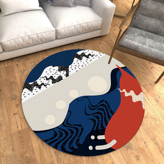 Mandala Retro Ethnic Fashion Kitchen Bathroom Anti Slip round Rugs Home Entrance round floor carpet Door Mat tapis Decoration