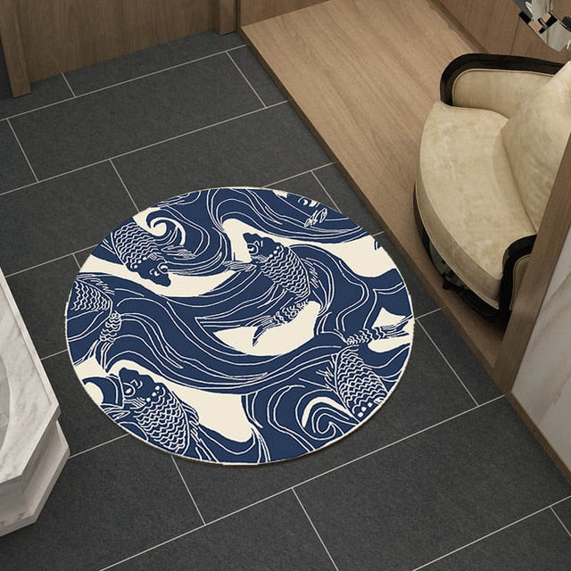 Mandala Retro Ethnic Fashion Kitchen Bathroom Anti Slip round Rugs Home Entrance round floor carpet Door Mat tapis Decoration