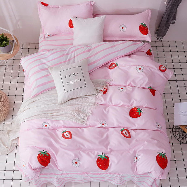 3/4 pcs Luxury Comforter Bedding Sets Geometric Pattern Bed Linen Cotton/Polyester Duvet Cover Bed Sheet Pillowcases Cover Set