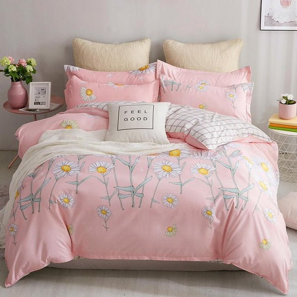 3/4 pcs Luxury Comforter Bedding Sets Geometric Pattern Bed Linen Cotton/Polyester Duvet Cover Bed Sheet Pillowcases Cover Set