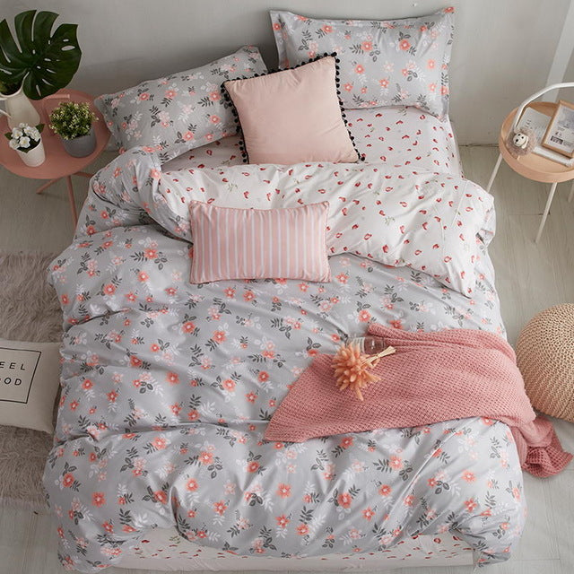3/4 pcs Luxury Comforter Bedding Sets Geometric Pattern Bed Linen Cotton/Polyester Duvet Cover Bed Sheet Pillowcases Cover Set