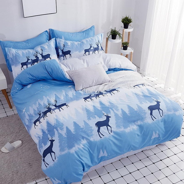 3/4 pcs Luxury Comforter Bedding Sets Geometric Pattern Bed Linen Cotton/Polyester Duvet Cover Bed Sheet Pillowcases Cover Set