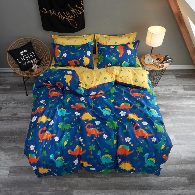 Solstice Cotton Pastoral Flower Cartoon Style Fashion Bedding Bed Linen Bed Sheet Duvet Cover Pillowcase 4pcs Bedding Sets/Queen